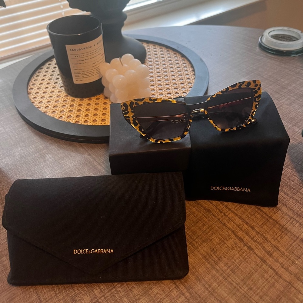 Dolce & Gabbana leopard print cat eye sunglasses